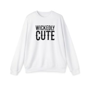 Wickedly Cute Unisex Drop Shoulder Sweatshirt, Cozy Graphic Sweatshirt, Casual Wear, Gift for Her, Trendy Apparel, Everyday Style