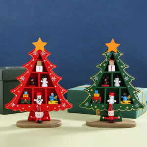 Wooden Christmas Tree Mini Table Decorative Ornament Supplies