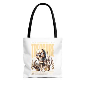 Treasure Hunting Tote Bag, Skull Design, Fun Beach Bag, Unique Gift for Adventurers, Perfect for Everyday Use