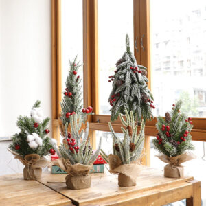 Desktop Christmas Tree Small Mini Ornaments Potted Plants