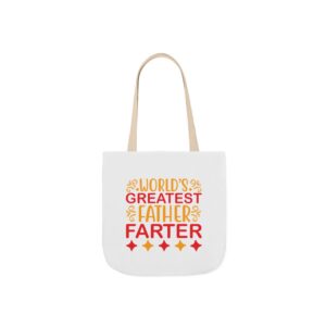 Funny Father's Day Canvas Tote Bag, World's Greatest Father Farter, Dad Gift, Reusable Shopping Bag, Home Essentials, Summer Vibes