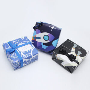 Cartoon space universe birthday gift wrapping paper