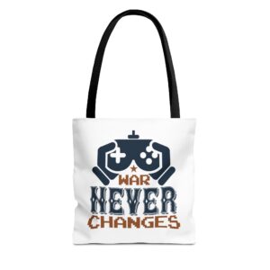 Gamer Tote Bag - War Never Changes, Video Game Bag, Gift for Gamers, Gaming Merchandise, Eco-Friendly Canvas Bag