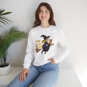Halloween Witch Sweatshirt, Cozy Crewneck, Unisex Sweater, Spooky Season Apparel, Scary Night Gift, Fall Fashion