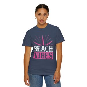 Beach Vibes Unisex Garment-Dyed T-Shirt, Summer Tee, Beachwear, Vacation Shirt, Gift for Surf Lovers, Casual Everyday Style