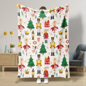 Nutcracker Pattern Blanket Boy Girl Christmas