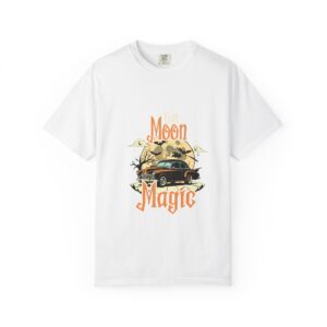 Moon Magic Unisex Garment-Dyed T-shirt, Vintage Car Tee, Astrology Gift, Casual Wear, Moon Lover Apparel, Unisex Soft T-shirt